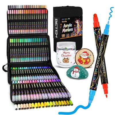 Betem  Colors Dual Tip Acrylic Paint Pens Markers, Premium Acrylic Paint Pens