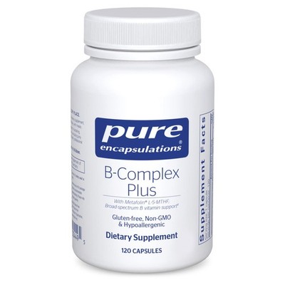 Pure Encapsulations B-Complex Plus | B Vitamins Supplement to Red 120 Capsules