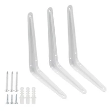 12 Pack 8x6 inch White Shelf Brackets Heavy Duty L Bracket Wall Mount