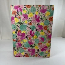Floral Decorative Book Storage Box 11x8.5x 2.64 Pink Green Yellow