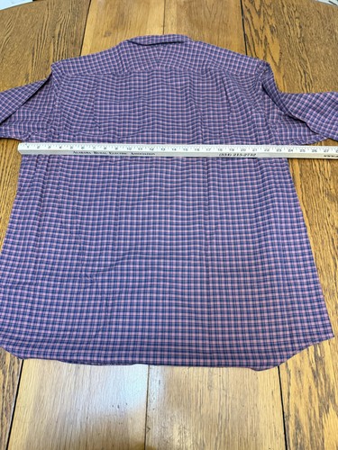 Charles Tyrwhitt Shirt Mens XL Blue Pink Plaid Classic Fit Non-Iron Button Down - Picture 7 of 8