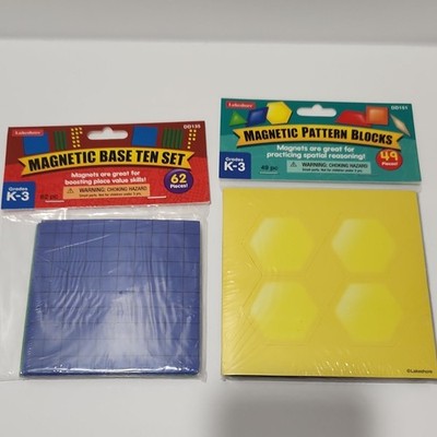 Lakeshore Magnetic Base Ten Set & Pattern Blocks DD135 DD151 Grades K-3