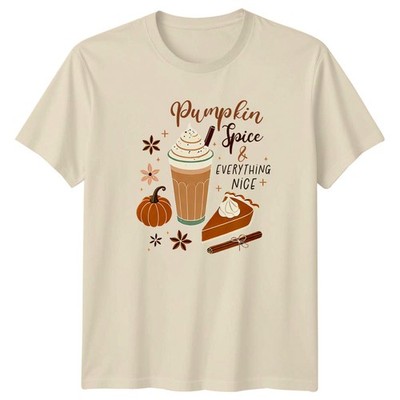 Pumpkin Spice & Everything Nice T-Shirt Herbst Latte Essen Trinken Thanksgiving