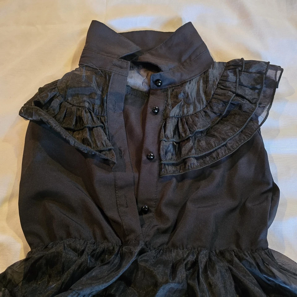 Girls Black Party Dress Size 13/14 Sleeveless Tiered Ruffle Skirt Holiday Formal - Image 2 of 4