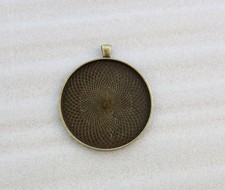 10PCS Antiqued Bronze 2" Round Pendant Trays Cabochon Settings