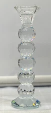 Crystal Glass Candle Holder Candlestick 9 1/8" Faceted   New Sizes Available