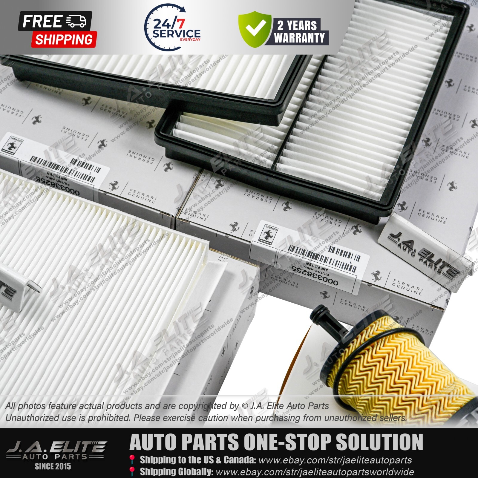 4pcs Oil & Air Filter for Ferrari Portofino Roma 338255, 819887, 295948