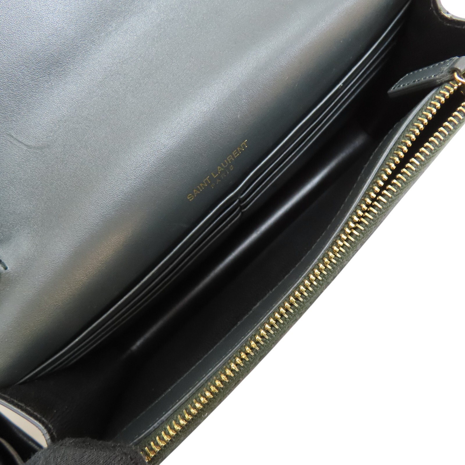 Borsa a tracolla SAINT LAURENT Kate catena pelle verde intenso 452159