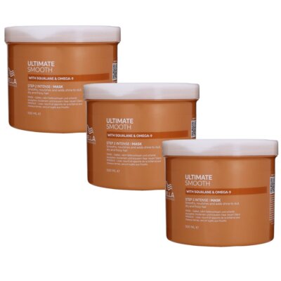 Wella Ultimate Smooth Mask 3 x 500 ml für trockenes Haar Step 2 Set