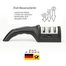PROFI Messerschärfer 3 Stufen Messerschleifer für scharfe Klingen Hand Schärfer
