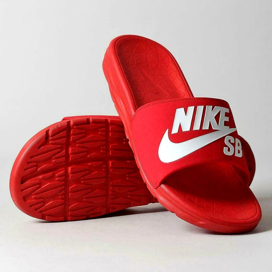 Nike Benassi SolarSoft SB University Red Slides Slippers - SIZE 7 MENS / 8  WMNS