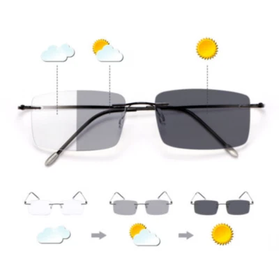 Progressive Multifocus Metal Reading Glasses Photochromic Transition Sunglasses