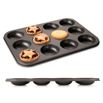 Mince Pie Baking Pan 12 Cup - Jam Tart Pan - Commercial Premium Non Stick Car...