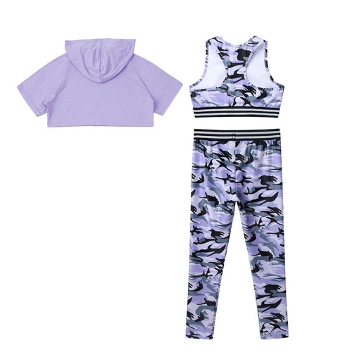 Kids Girl's Tracksuits Dance Sweatshirt And Trousers Training Sweatsuit Dancing - Picture 16 of 22