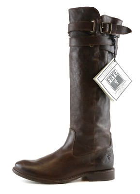 Frye Z125111 Women's Dark Brown Leather Shirley Strappy Boot Size 6.5B