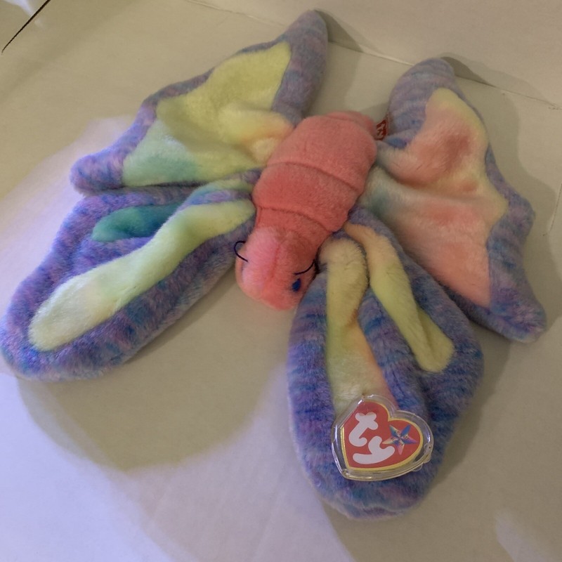 TY Beanie Buddy "Flitter" the Tie Dyed Butterfly - Brand New w/Mint Tags
