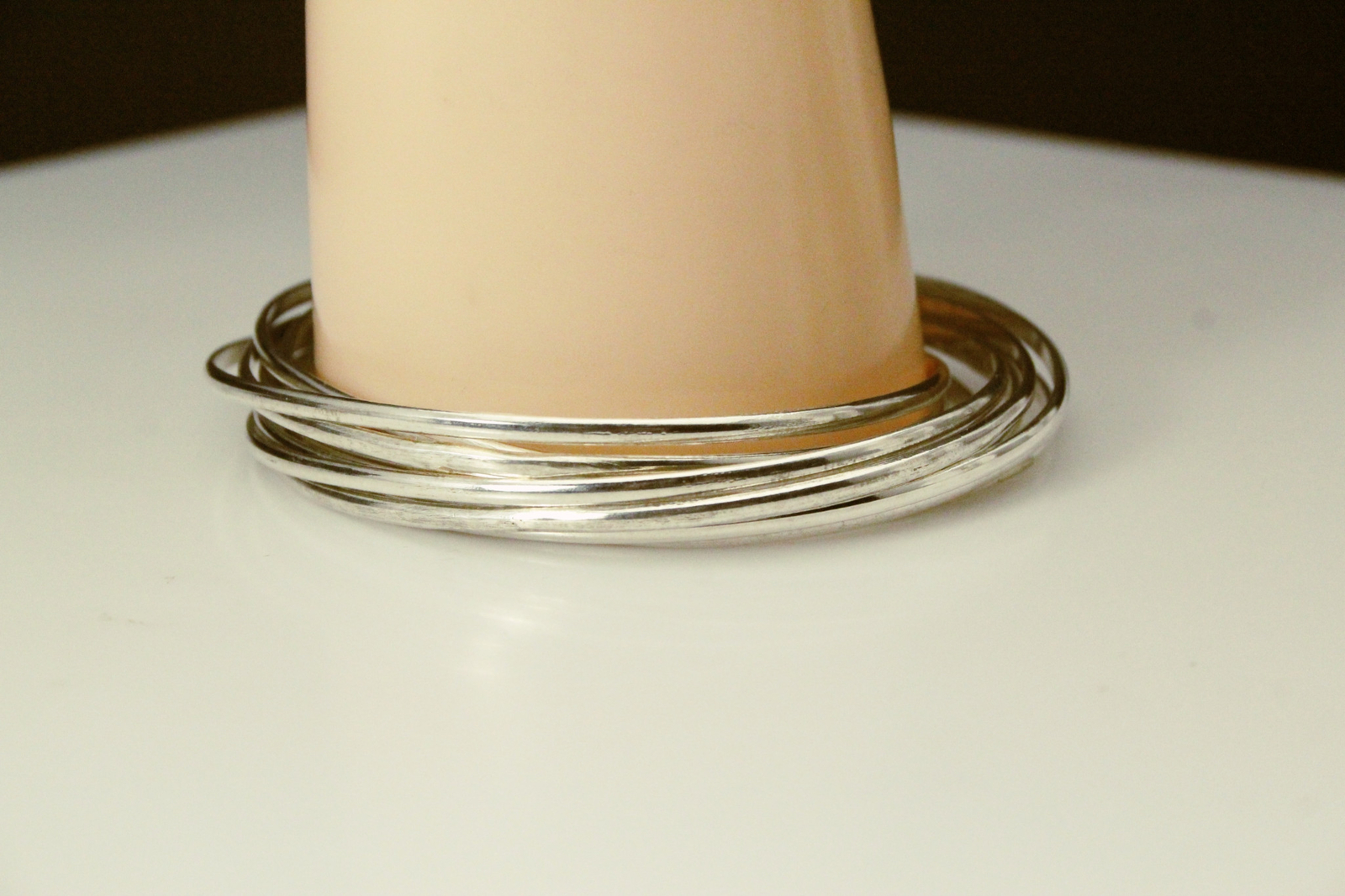 Interlocking 10 Bangle Sterling Silver 925 Bracel… - image 2