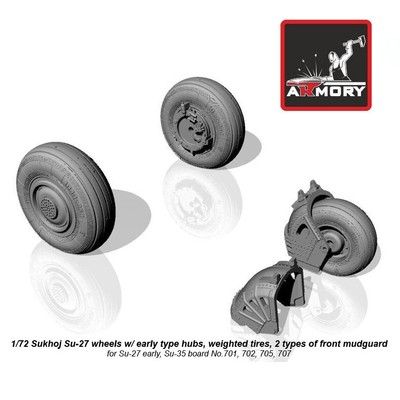 Armory AR AW72032b Scale1/72 Sukhoj Su27 Flanker wheels w/early type hubs 2types