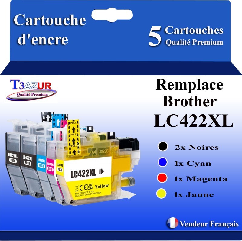 Cartouche LC422 XL encre Brother MFC-J6940DW pack de 5 pièces