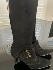 FERRAGAMO Womens Tall Suede boots with back zip up detail. Very good condition