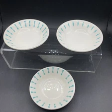 Vintage Homer Laughlin China Aqua Bowtie Bowl  Set of 3
