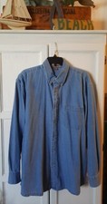Harriton Denim Shirt Men's XL 100 Cotton Blue Jean Long Sleeve Outdoor 