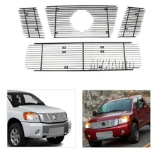 Billet Grille For  2008-2015 Nissan Titan  Chrome Bumper Upper Grill Insert