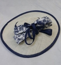 John Charles Navy/Ivory Bow  Mother Of The Bride Wedding Fascinator Hat