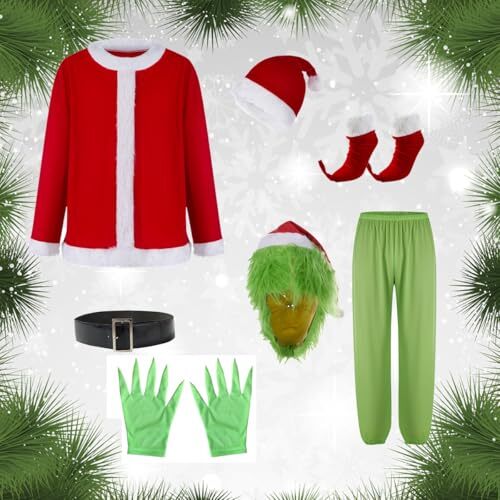 Adrinfly Christmas Big Monster Santa Suit for Adult Green Deluxe Santa X-Large - Picture 8 of 8