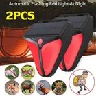 2PCS Solar Alarm LED Light with Strobe Light Motion Sensor Detector Wireless US