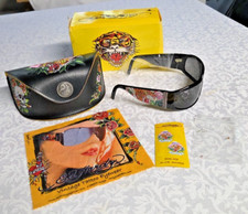 Ed Hardy Sunglasses  Case EHS-007 Black Alive Aware Tiger Bling Tattoo Eyewear