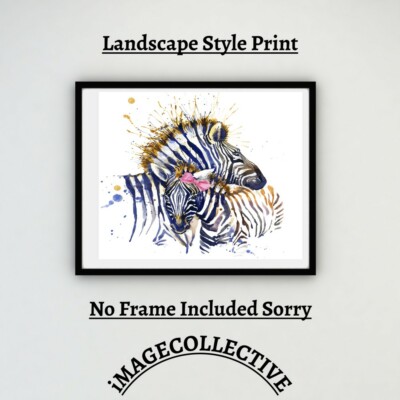 ZEBRA FUN A4 DRUCK BILD POSTER BILD WANDBILD WOHNDEKO NEU GESCHENK