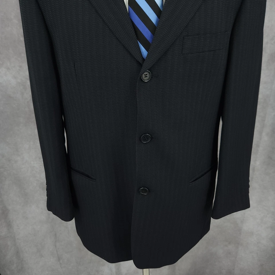 Hugo Boss Blazer Mens 40S Black Einstein Omega Sports Coat Suit Jacket Vtg USA - Image 2 of 4