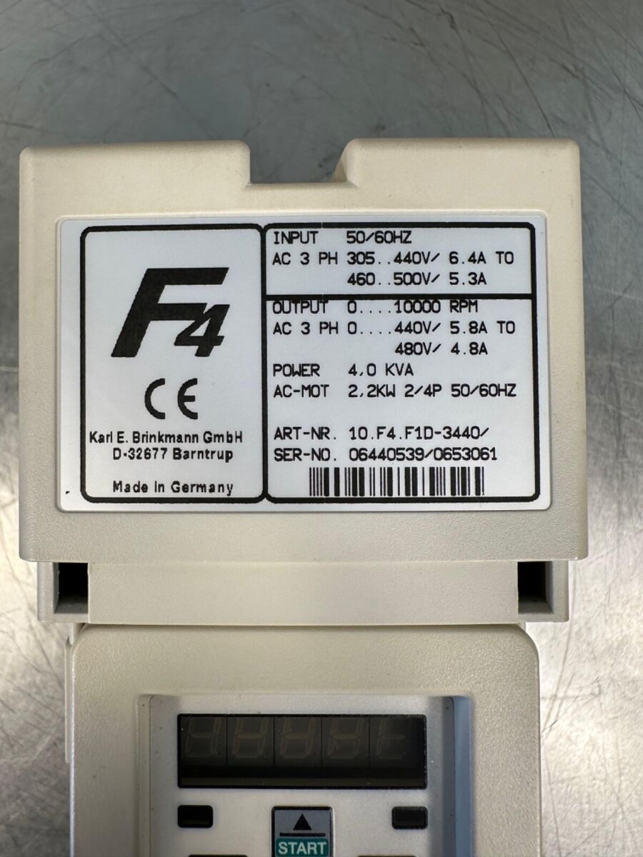 KEB F4 inverter 10.F4.F1D-3440 - E167544 0205A681 / 4.0 KVA KEB F4 inverter 10.F4.F1D-3440 - E167544 0205A681 / 4.0 KVA