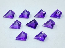 [WHOLESALE] NATURAL AMETHYST FACETED KITE SHAPE LOOSE GEMSTONE
