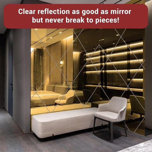 2PCS 12x12 Inch Gold Mirror Acrylic Sheets - Safe Non-Glass Reflective Panels - Picture 8 of 9