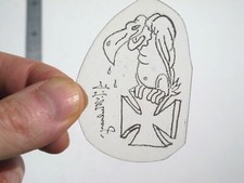 vtg 1960s 1970s Tattoo acetate stencil Vulture and Iron Cross signed BR2