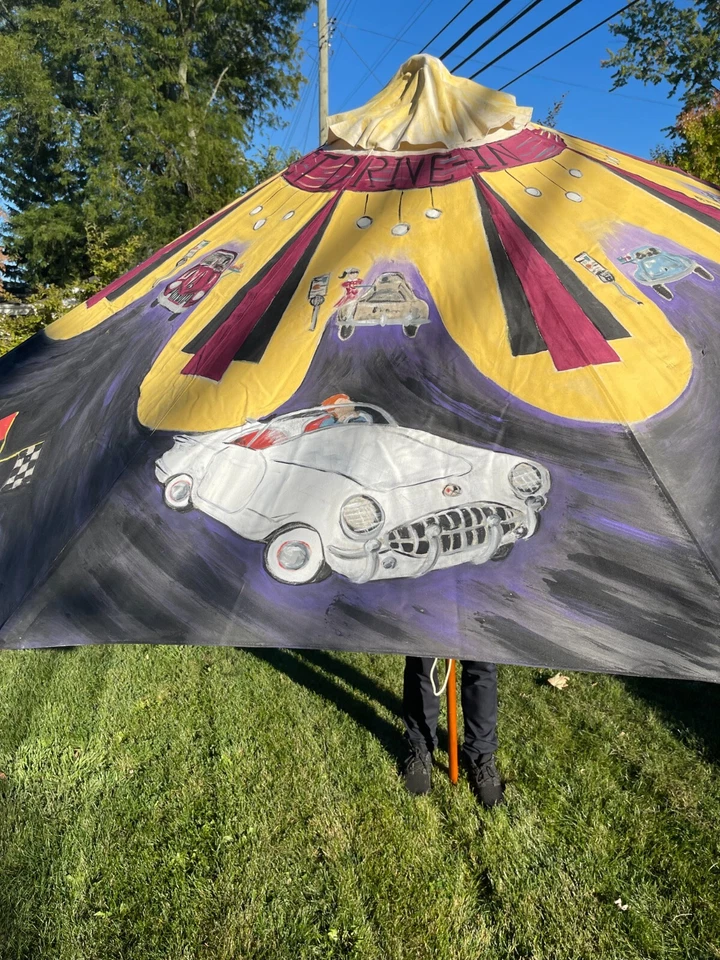 Guarda-chuva Corvette com tema pintado à mão - Sharon Dehaas - Coleção Ken Parker - Imagem 3 de 4