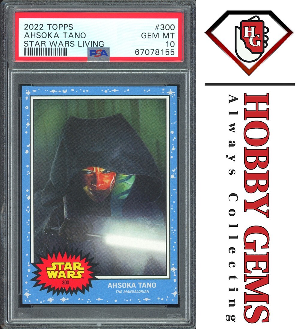 AHSOKA TANO PSA 10 2022 Star Wars Topps Living The Mandalorian #300 C6