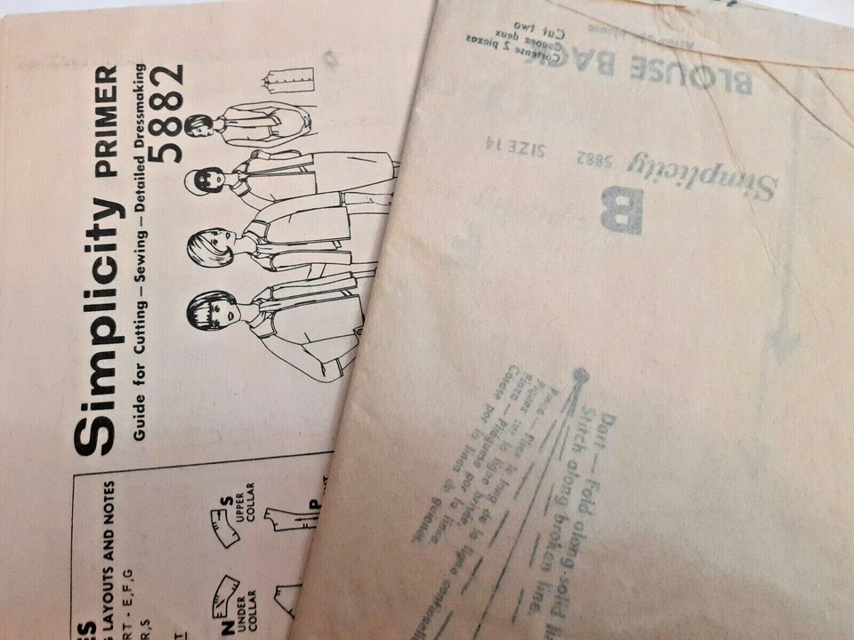 Skirt Sleeveless Top Boyfriend Jacket 12 Simplicity Sewing Pattern 5882 VTG UC - Image 4 of 4