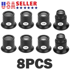 8X Jewelers Loupe Magnifier Light Jewelry Eye Loop Pocket Magnifying Glass Coin