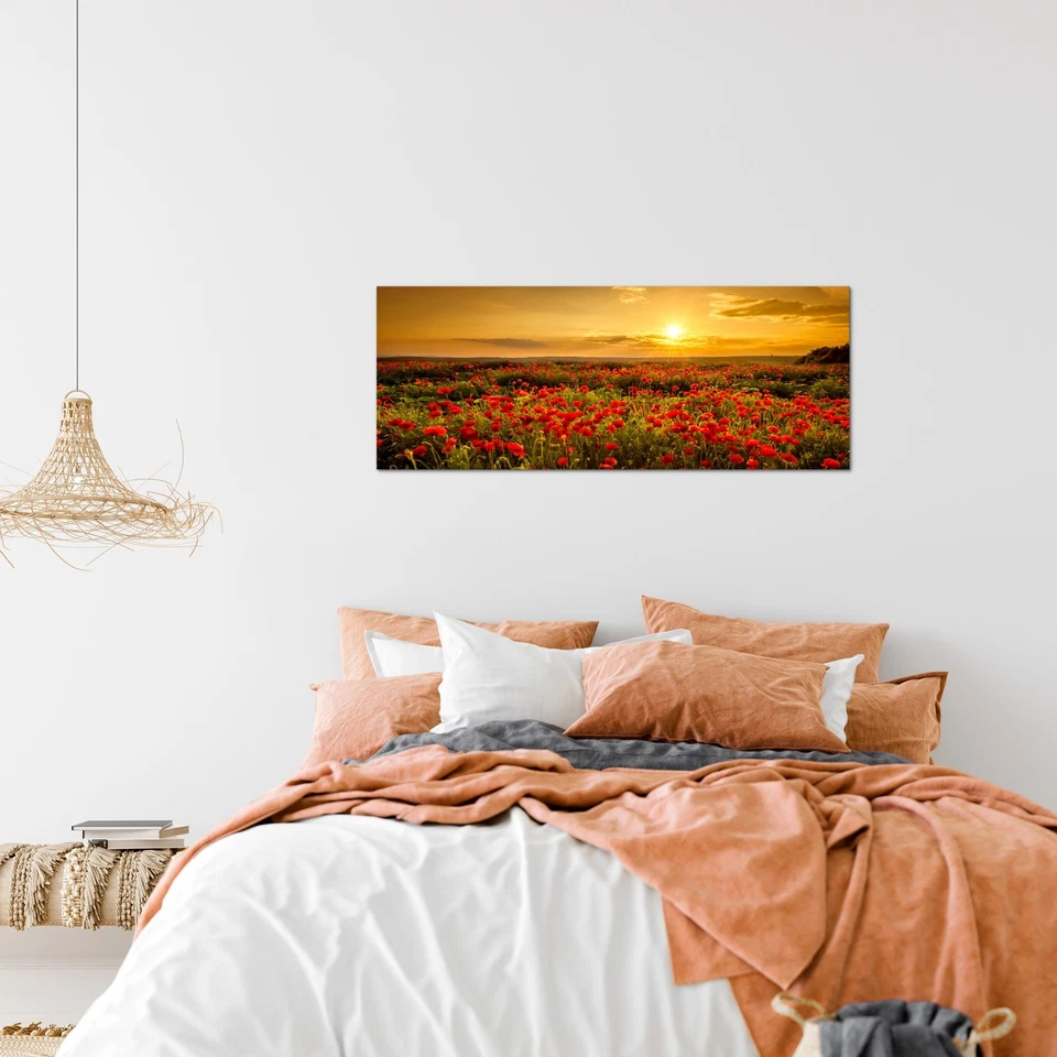 Wandbilder XXL  Blumen Mohnblume100 x 40 cm Wohnzimmer Schlafzimmer Bilder Deko - Bild 2 von 4