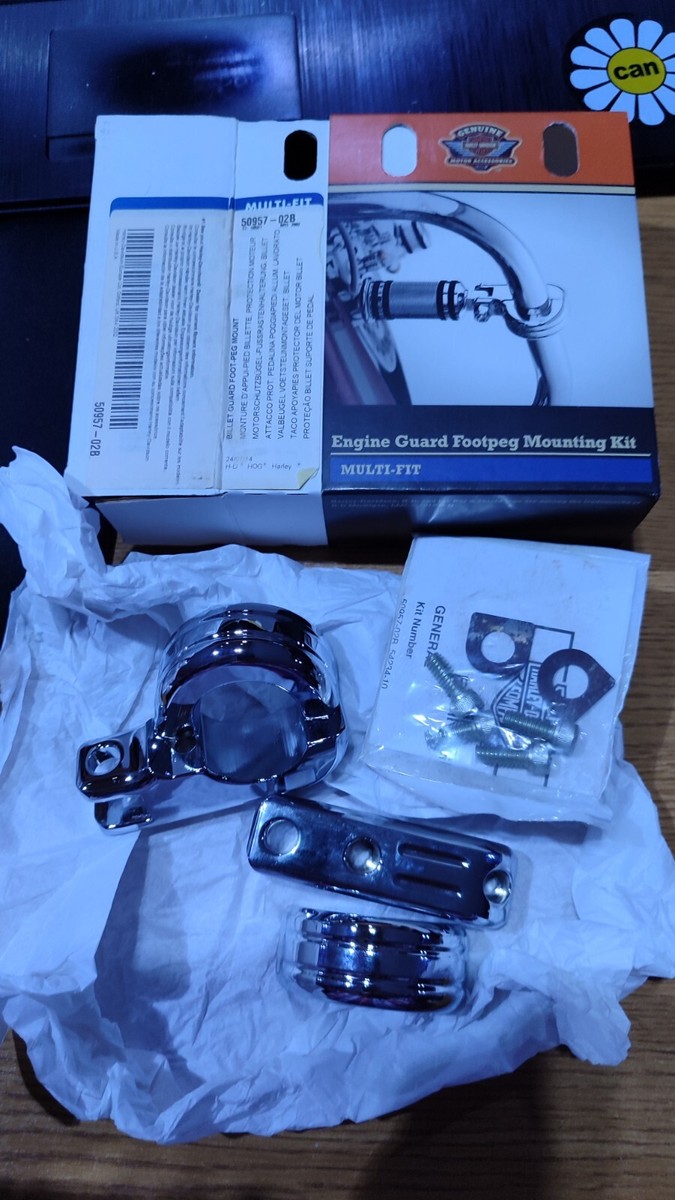 のーん Harley Chrome Billet Engine Guard Footpeg Mounting Kit for