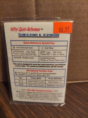 Nifty! Quick-Reference ICOM IC-2100h & IC-2100H25N ~~~NEW!!~~ | eBay