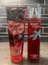 Bath  Body Works Velvet Sugar Fine Fragrance Mist and Body Cream 2 SET