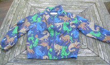 H M Kids/Boys Dinosaur Jacket Size 6 Blue Zip T-Rex Dinos