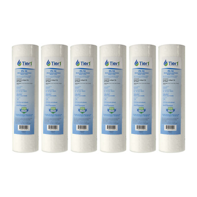 10 x 2.5 Inch 5 Micron Spun Wound Polypropylene Sediment Water Filter 6 Pack