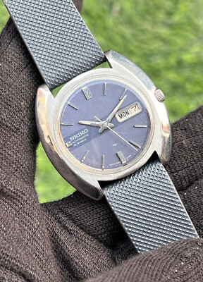 Rare Vintage Seiko 7006-7020 Automatic Day/Date Blue Dial 19