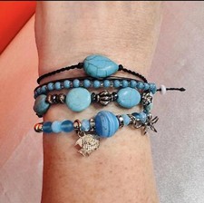 Stylish Turquoise Beaded Bracelet Set