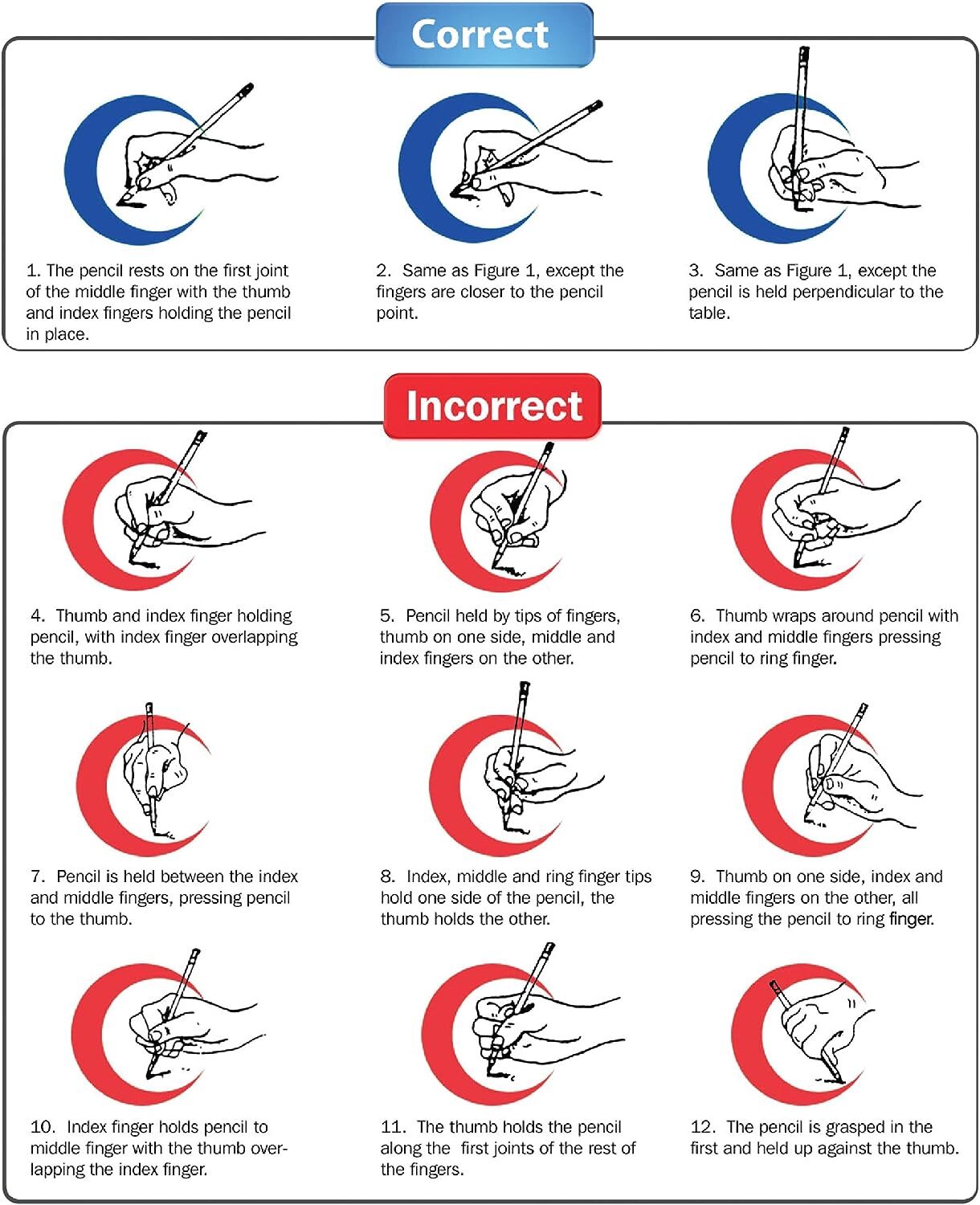 Pencil Grips Pack Of 6 Multicolor Ergonomic Writing Aid For Kids And Adults